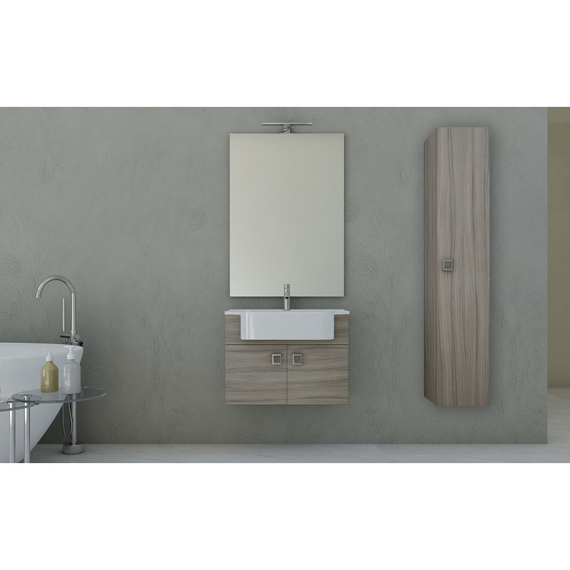 Lavabo de salle de bain rectangulaire à insertion en résine Herwarth