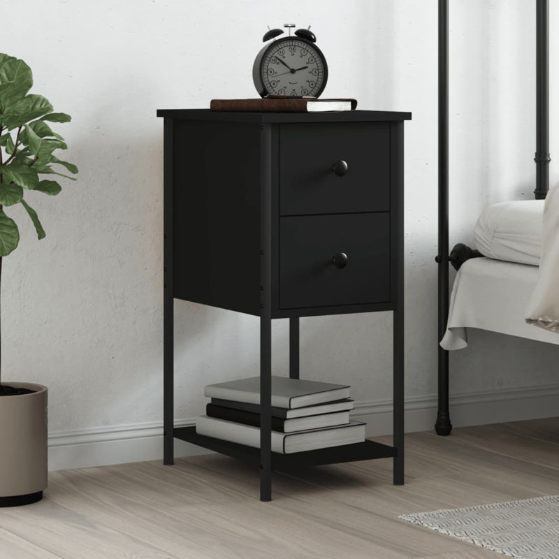 Eusden Bedside Cabinet 32x42x70 cm Engineered Wood, Black