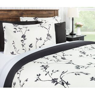 GETIANN Black Floral Duvet Cover Set Full/Queen Comforter Cover