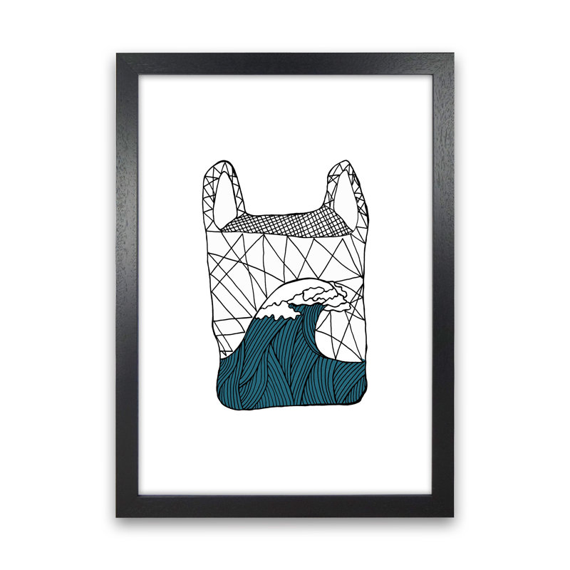 Plastic Bag Blue by Carissa Tanton - Print, Black Framed, 63cm H x 46cm W x 3cm D