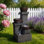 Décoration d'extérieur de cascade de cascade d'eau en résine pour jardin avec lumières DEL