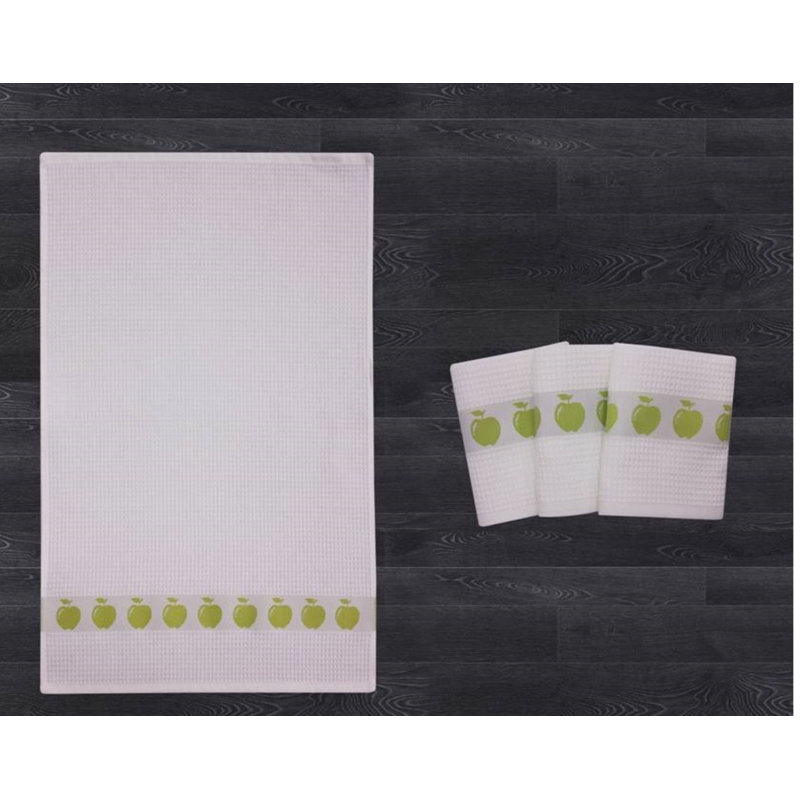 Cotton Waffle Kitchen Towel, Apple
