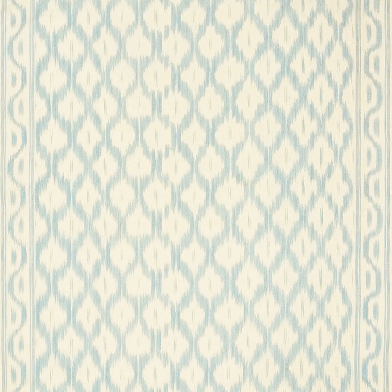 Schumacher x Mark D. Sikes Santa Monica Ikat Fabric, China Blue