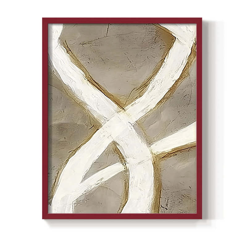 Abstrait, reproduction encadrée, prêt à accrocher, H 29 po x P 23 po, Rouge