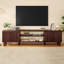 Meuble télé pour téléviseur de 70 po ou moins, console multimédia avec tablettes ouvertes pour le salon-1828584884