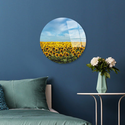Decorative Tempered Glass Painting, Shatter-Resistant, 11.8 in Diameter | 100% Tempered Glass, 0.16 in Thick | High-Resolution UV Print on Back Surface, Easy to Clean, Vibrant Colours, Includes Attached Hanger
