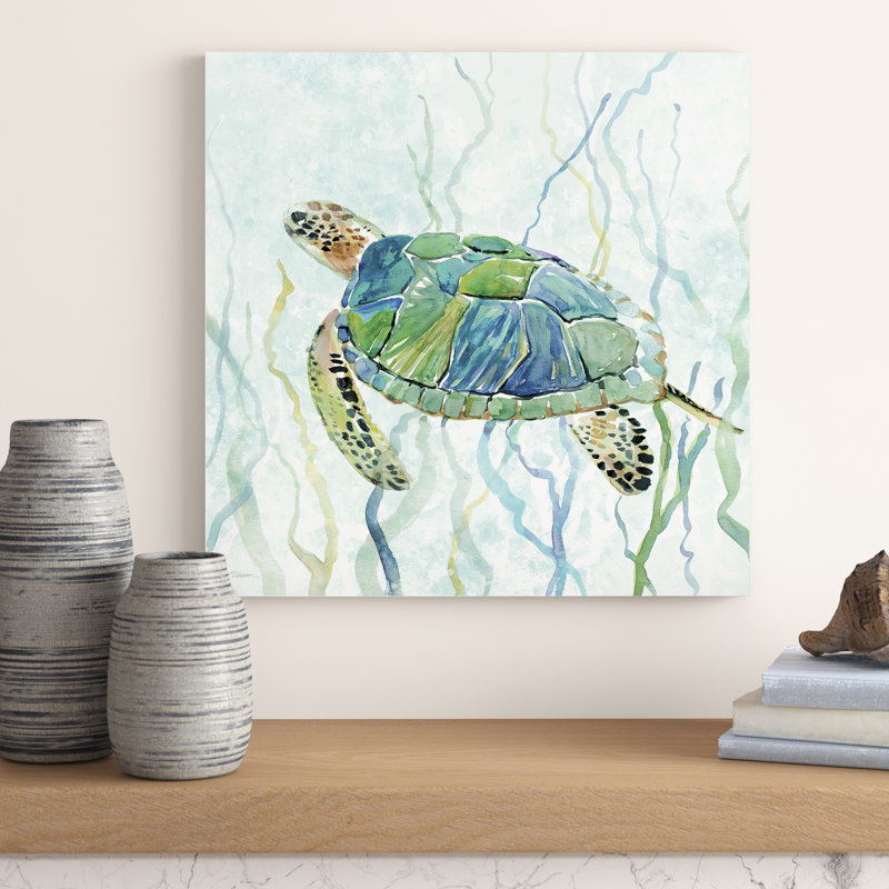Sea Turtle Swim II by Carol Robinson - Print on Canvas, No Frame, 30.48 cm H x 30.48 cm W