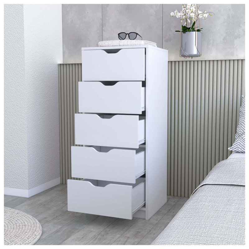 Commode 5 tiroirs Logan, White