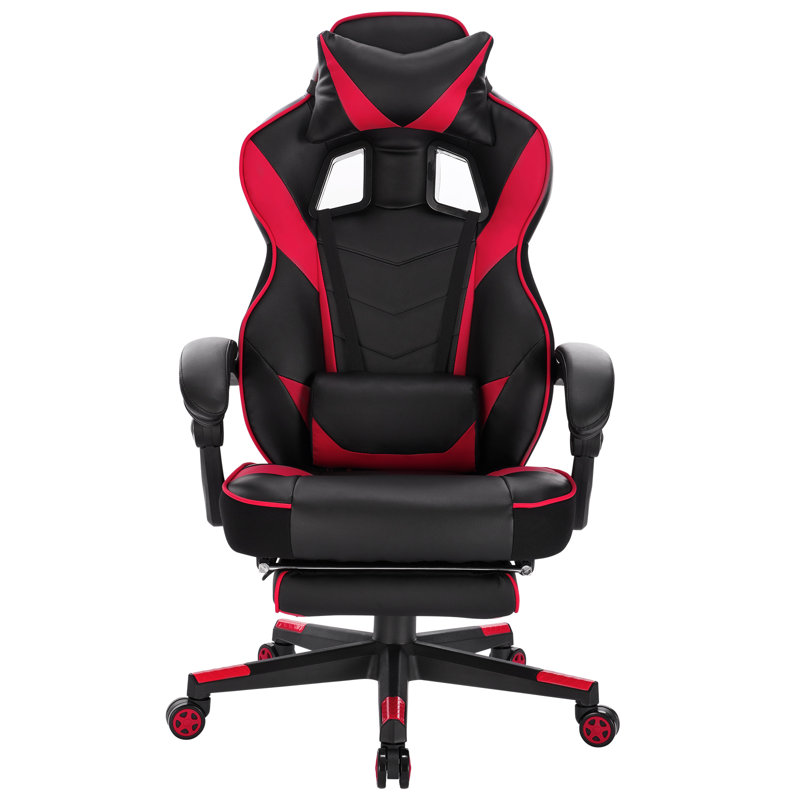 Inbox Zero Reclining Faux Leather PC & Racing Game Chair, Red