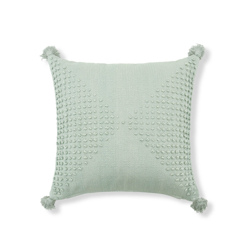 Housse et insert de coussin intérieur / extérieur en polyester Sonora, 24 po x 24 po, Menthe, Carré