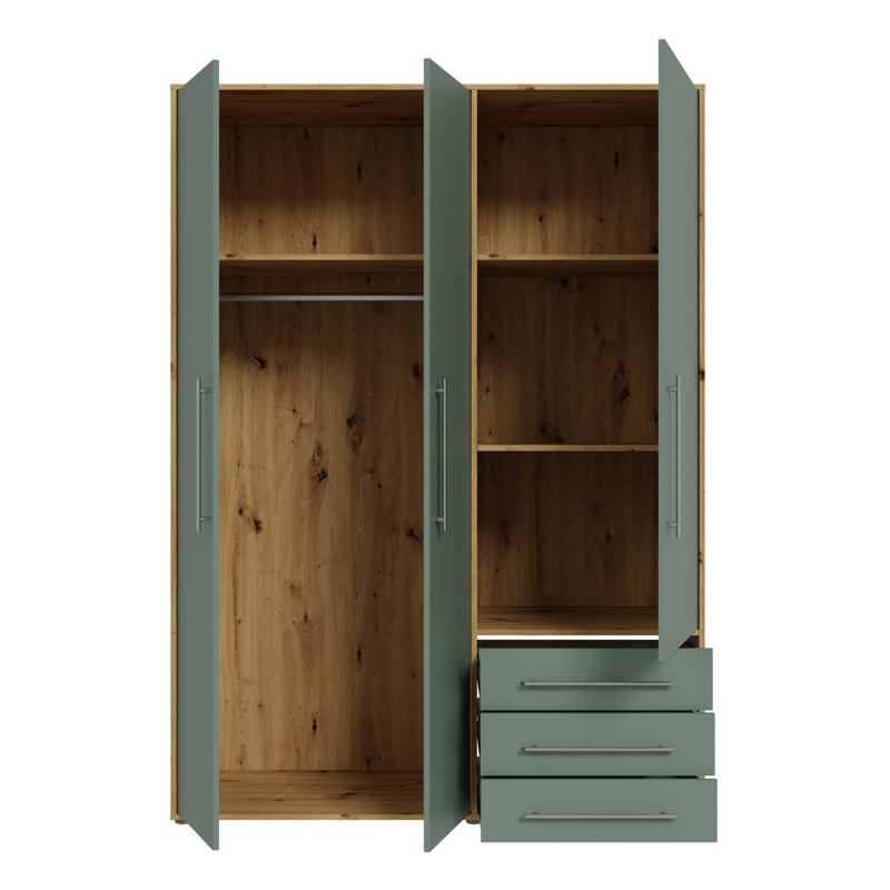 Takeem Manufactured Wood Wardrobe, Light oak/Sage
