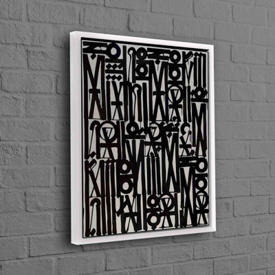 Modern 3D Effect Retna Songs of Illumination Graffiti Wall Art on Canvas for Living Room Showcasing a Unique Script Design