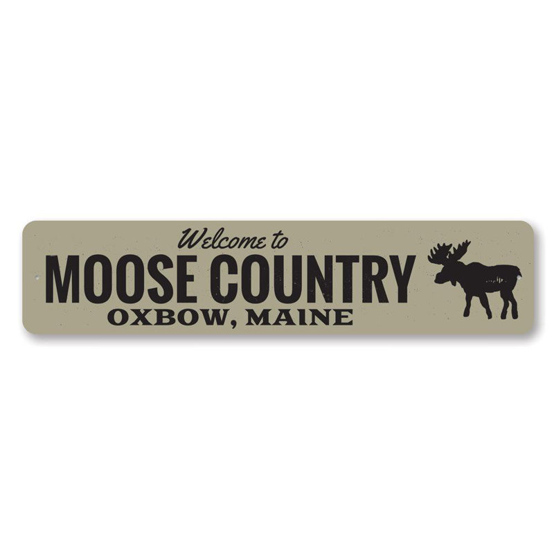 Plaque en aluminium «Moose Country», H 6 po x l 24 po x P 0,063 po