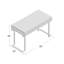 Bureau moderne contemporain Glam Pangea Home - 2 tiroirs - Laque ultrabrillante avec pieds en acier-22808663