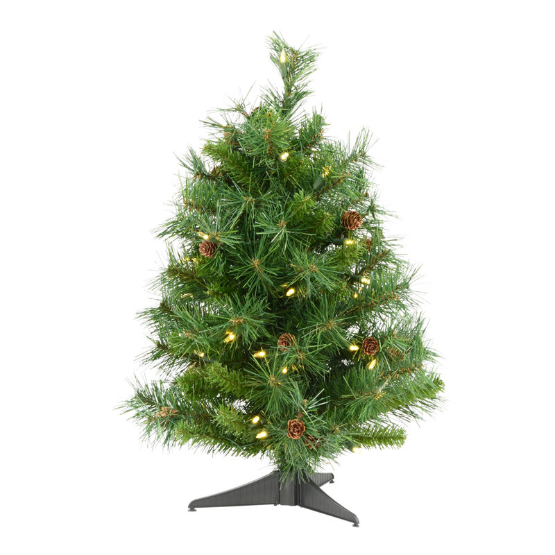 Cheyenne Pine Artificial Christmas Tree with Clear Lights, 2'