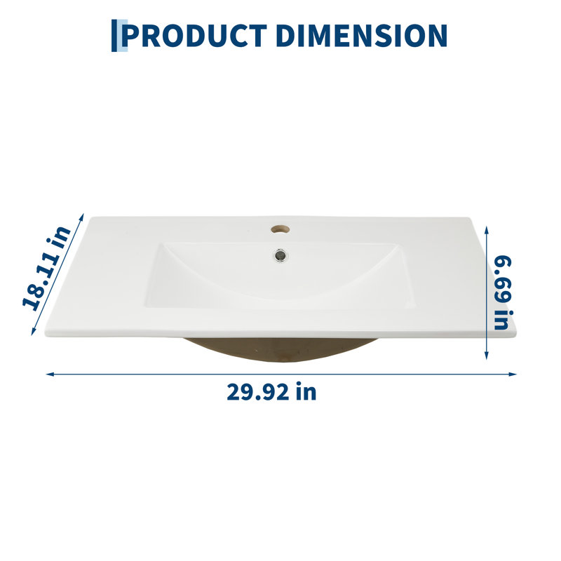 Blue Elephant 18.11mm W Chrome Ceramic Sink