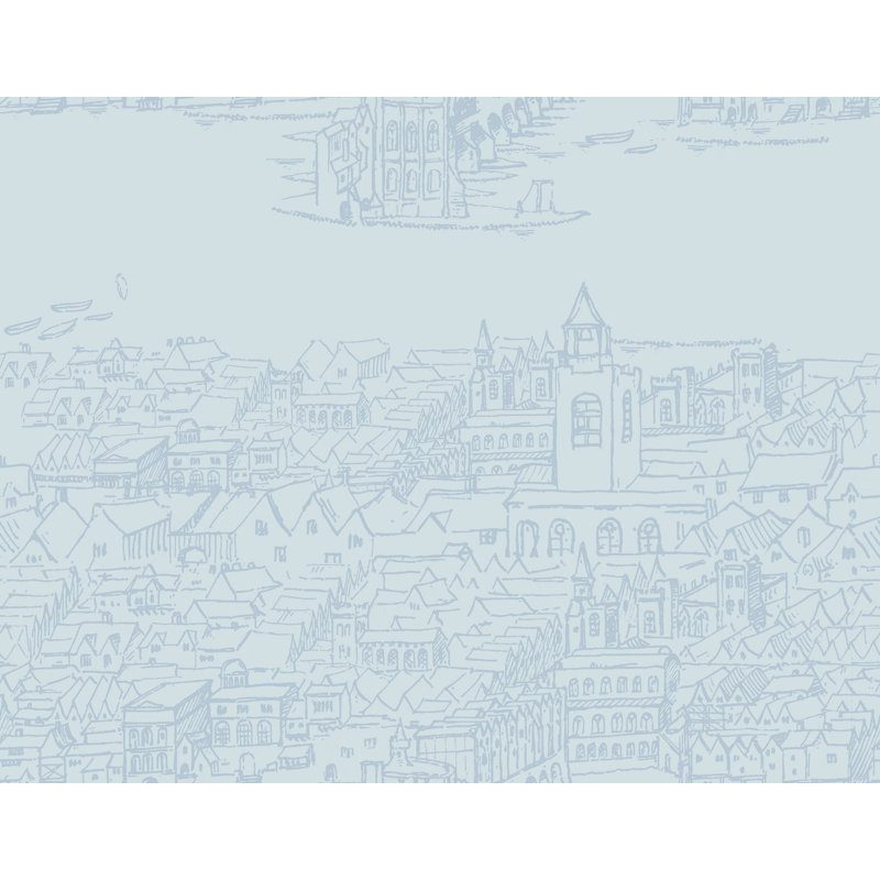London Sprawlng 33' L x 20.5" W  Wallpaper Roll, Blue