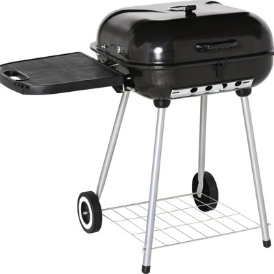 Barbecue au charbon 21 "avec roulettes et tablette inférieure - Grilles d'aération réglables pour barbecue pour barbecue