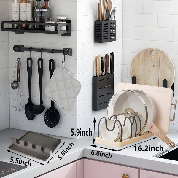 Prep & Savour Metal Countertop / Cabinet Pot Rack