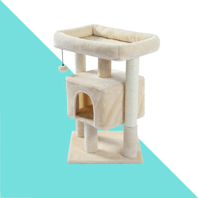 Barfleur 29" Cat Tree Tower for Indoor Cats,Cat Condo with Sisal Scratching Posts, Plush Perch, Cat Bed Furniture