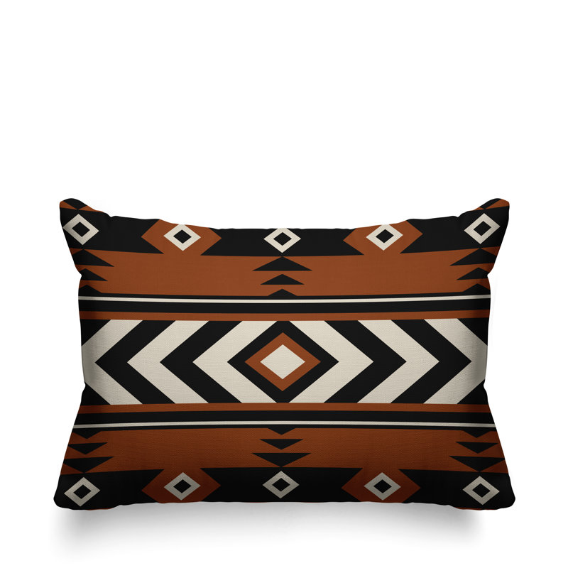 Coussin intérieur / extérieur Fika Southwestern, Orange
