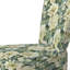 Chaise d'appoint rembourrée en velours beige et vert pivoines damassées Serenity II