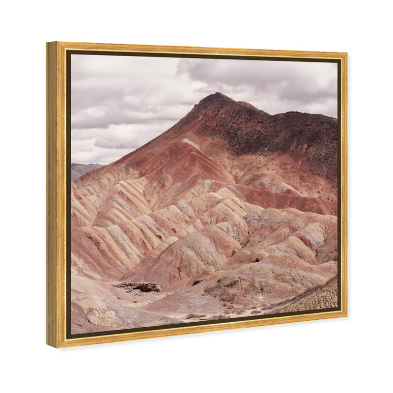 Blush Mountain Print by Oliver Gal, 25" H x 25" W, Gold Floater Frame