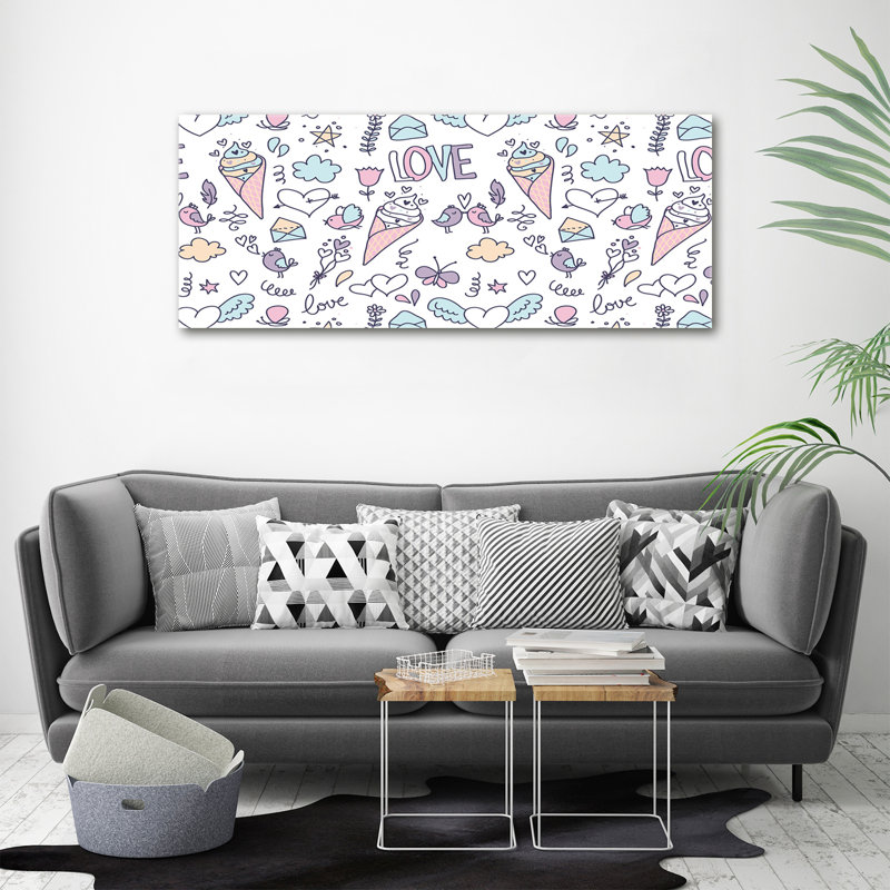 Romantic Pattern - No Frame Print on Canvas