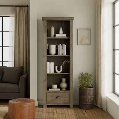 Hairston 175cm H x 75cm W Solid Wood Standard Bookcase