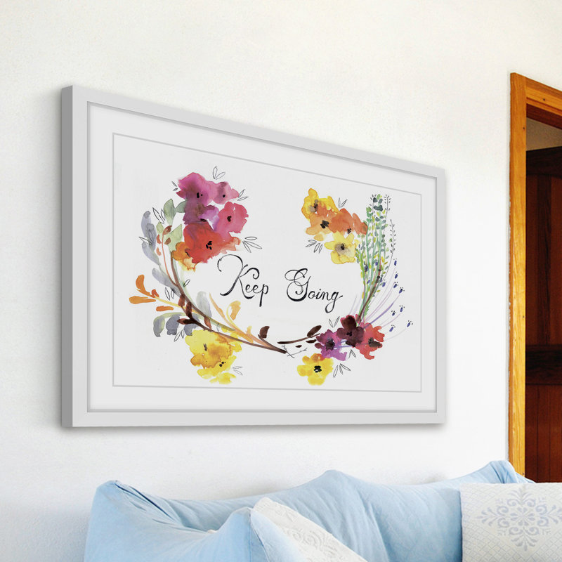 'Keep Going' by Christine Lindstrom Framed Print, 12" H x 18" W x 1.5" D