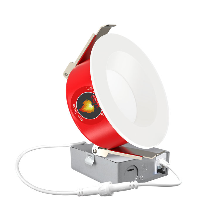 1pk 4inch Fire Rated Canless Smooth Downlight,2 hours Fire Rating ,5CCT,800Lm,IC Rated,Dimmable