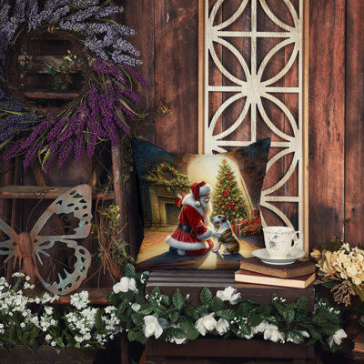 Coussin Bull Terrier and Santa Claus