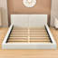 Wood Queen Upholstered Platform Bed with Headboard-890168720