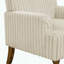 Fauteuil d'appoint en velours côtelé large Wale - Pieds en bois massif de 9 po - Beige-845677414