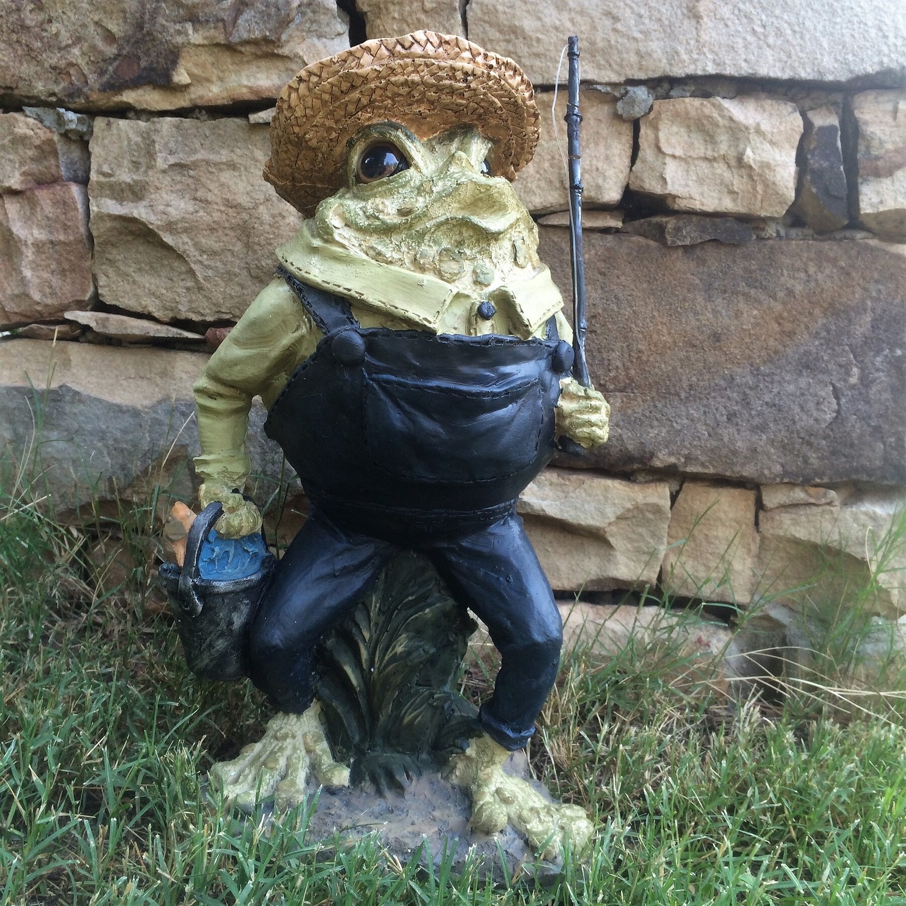 HomeStyles Character Toad Fisherman Garden Statue