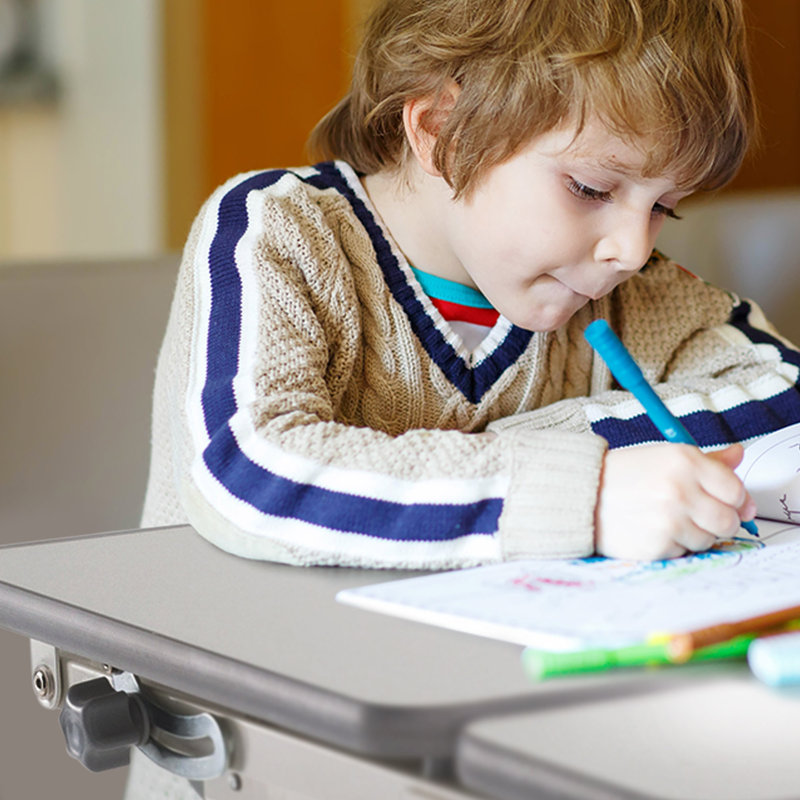 Mount-It! Height Adjustable Desk for Kids, Children's Workstation with Tilting Desktop and Drawer