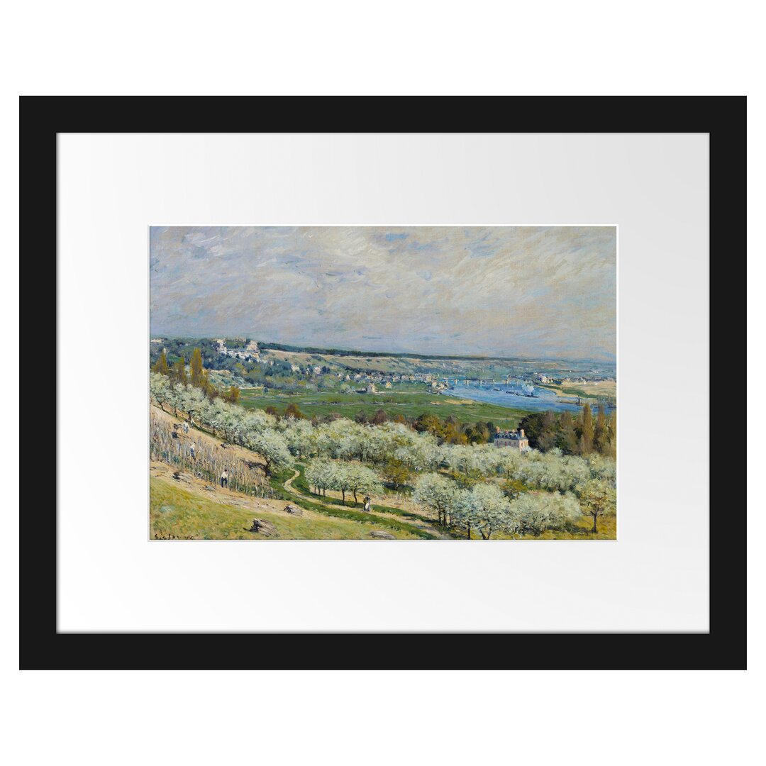 Gerahmter Kunstdruck The Terrace in Saint-Germain Spring von Alfred Sisley