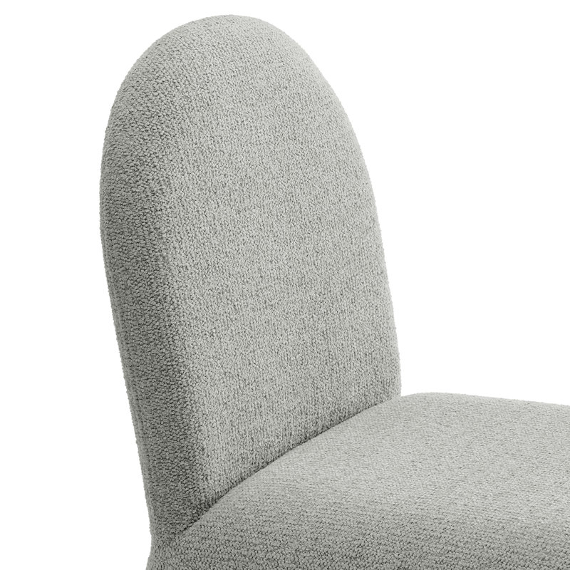 Junia Boucle Upholstered Arch Armless Dining Chair, Dove Gray