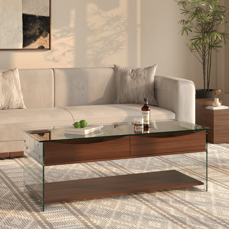 Sleek Modern Glass Coffee Table
