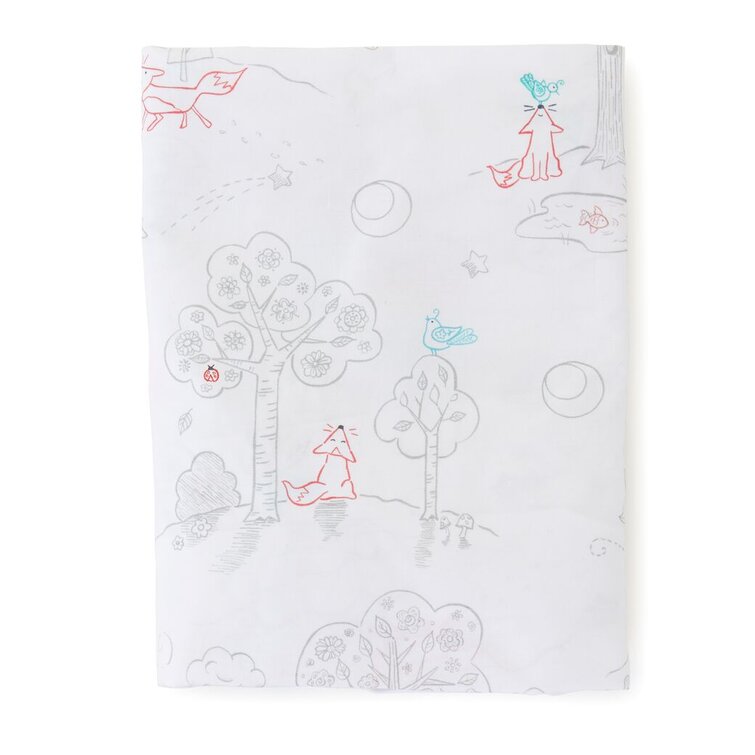 Fox And The Finch 100% Cotton Percale Abstract Fitted Sheet