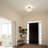 3 - Light 15" Shaded Drum Semi Flush Mount-2135585346
