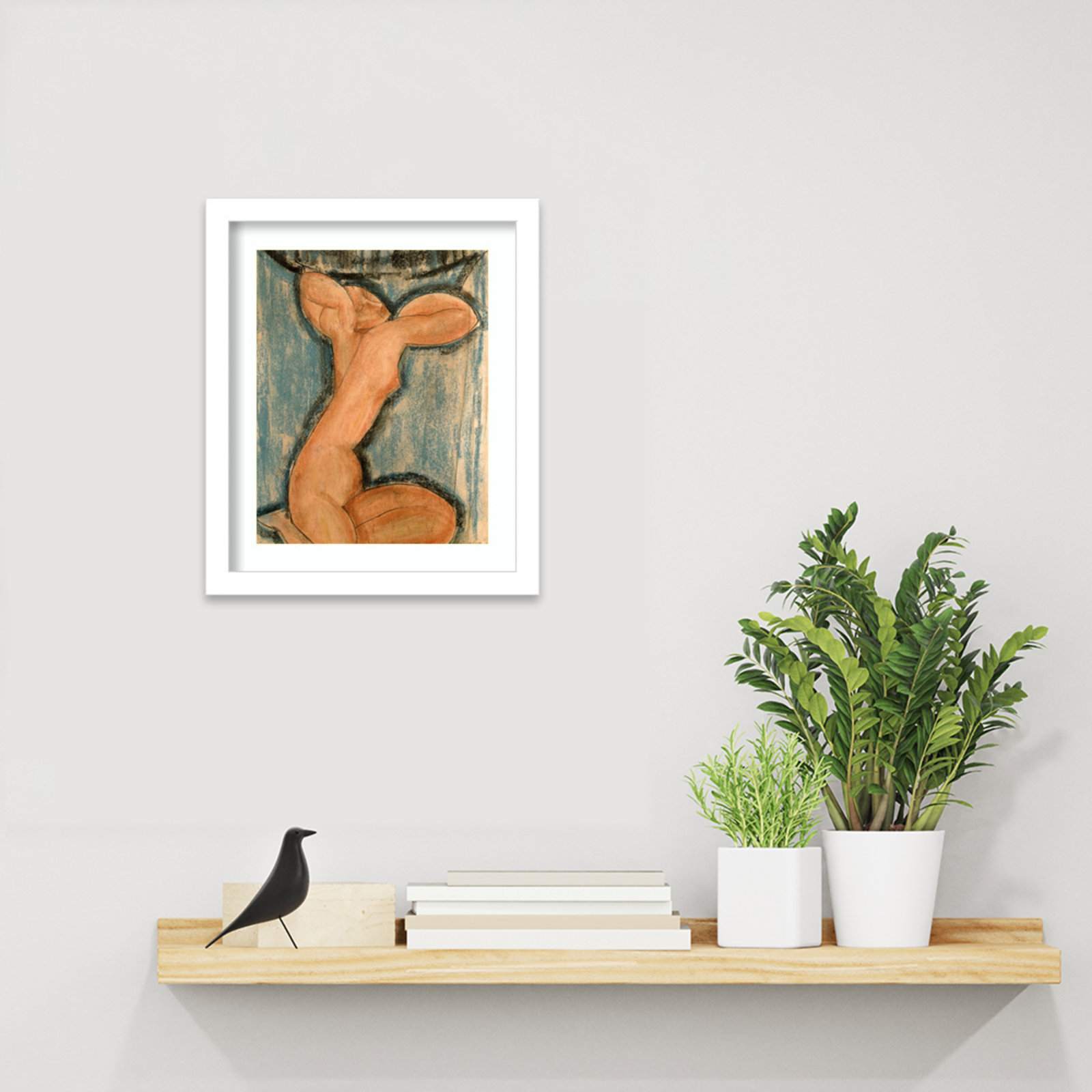 Oakden "Caryatid" Print, White, 13" H x 11" W