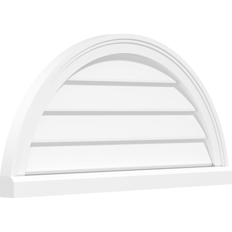 Ekena Millwork PVC Wall Louver / Gable Vent, 28" H x 14" W