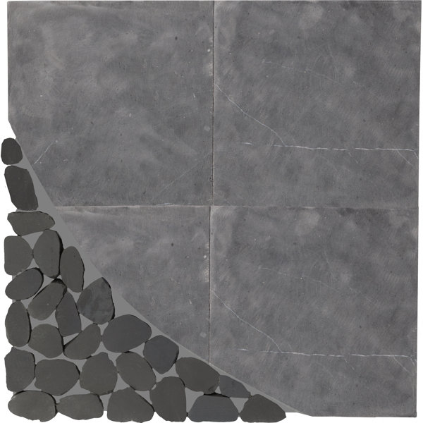 Daltile Pebble Oasis Natural Stone Art Deco Pebble Mosaic 11" x 11" in Honed Stark (11 PC per Carton) (10.78 SQFT per Carton)