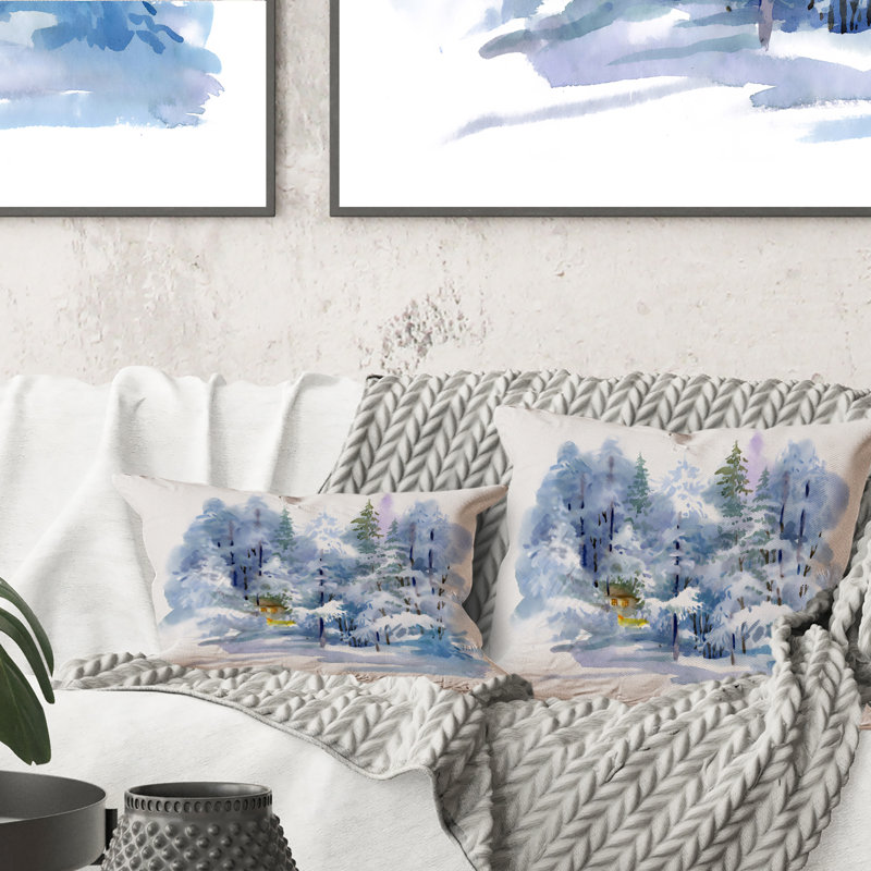Coussin Winter Winter Snowy Landscape - Country, 18 po x 18 po