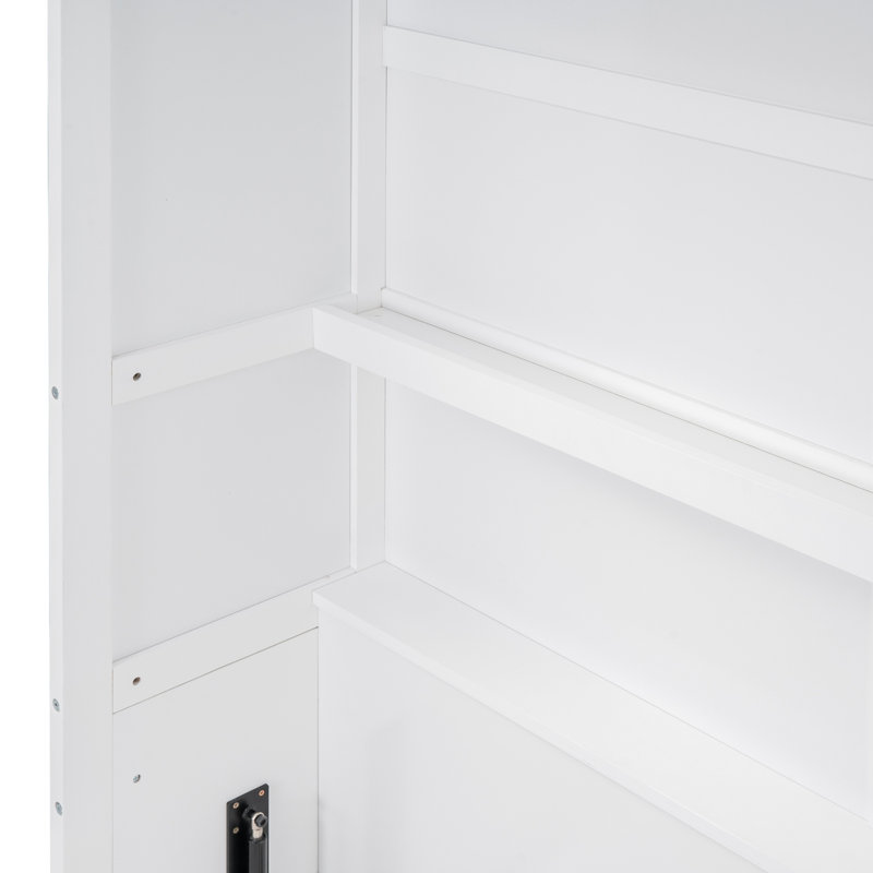 Lit escamotable double pleine grandeur avec tablettes, Lit double