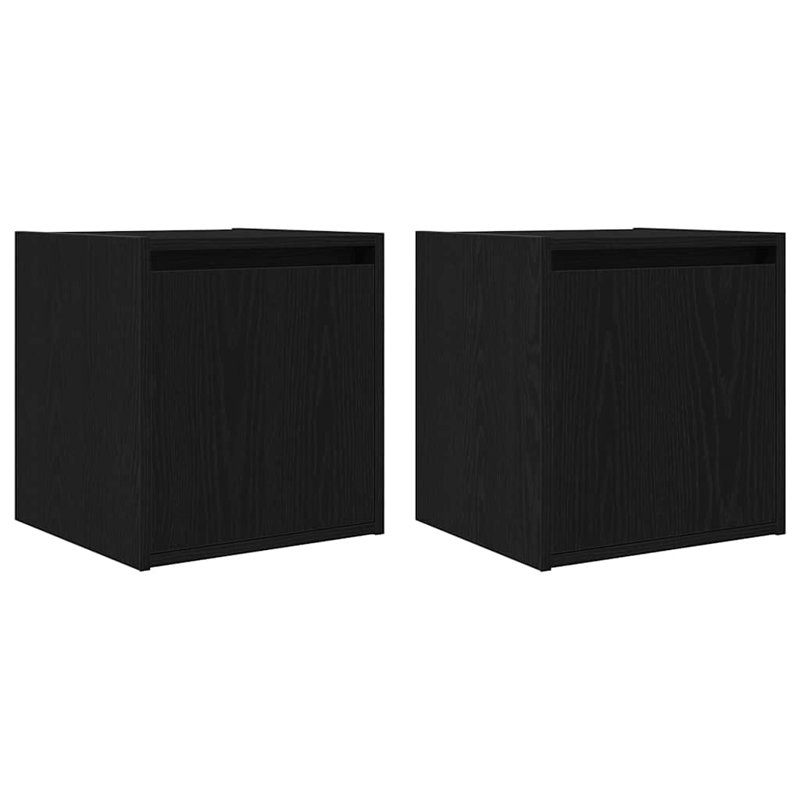 Wall-Mounted Bedside Cabinet 38X34x40 Cm, Black, 2