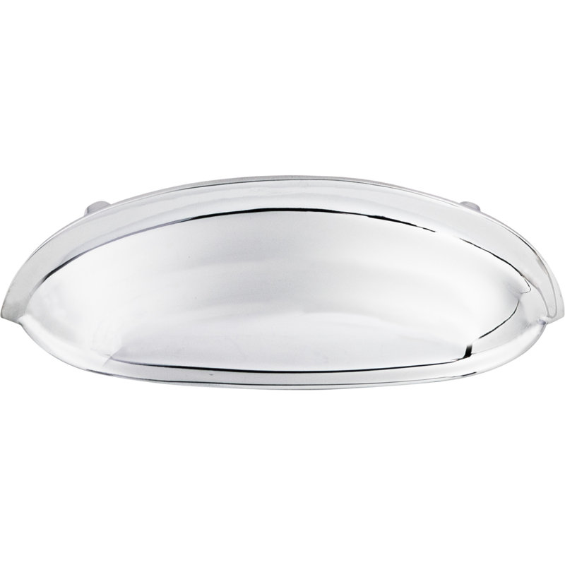 Somerset 3" Center to Center Cup/Bin pull, Polished Chrome