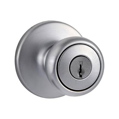 Kwikset Security Tylo Polished Brass Interior Bed/Bath Privacy Door Knob  with Antimicrobial Technology in the Door Knobs department at