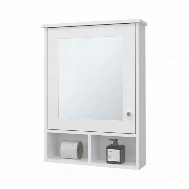 Pharmacie avec porte et miroir inclus, Blanc